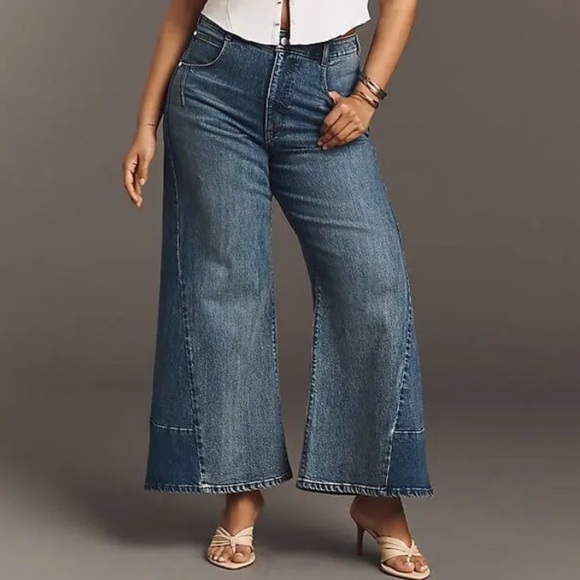 Pilcro Denim - Anthropologie Pilcro The Darien Paneled Wide Leg Flare Jeans